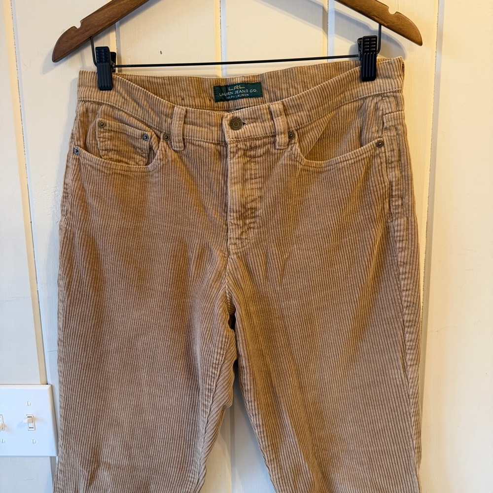 Women’s Lauren Ralph Lauren Tan Corduroy Boot Cut Pants, Size 10 - Picture 2 of 8
